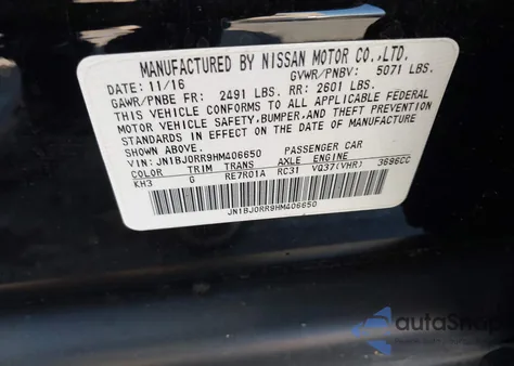 2017 Infiniti Qx50 z USA, uszkodzony, nr VIN JN1BJ0RR9HM406650